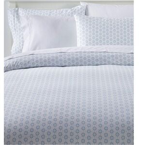 Percale Twin Duvet by L.L. Bean blue and white